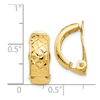 14k Yellow Gold Non-Pierced Hoop Earrings