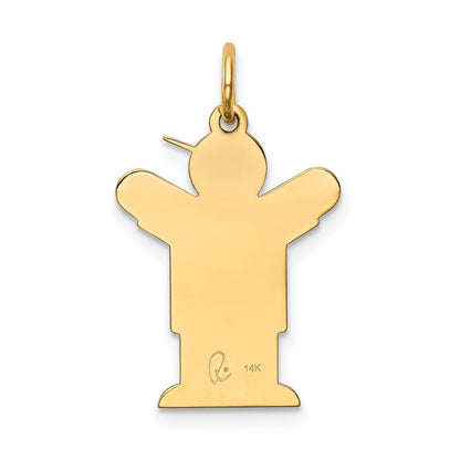14k Yellow Gold Kid Charm Pendant