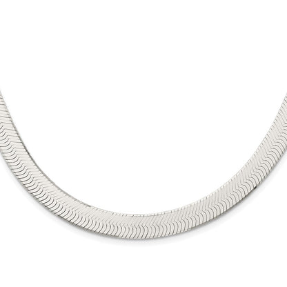 Sterling Silver 10.5mm Magic Herringbone Chain Necklace 22"