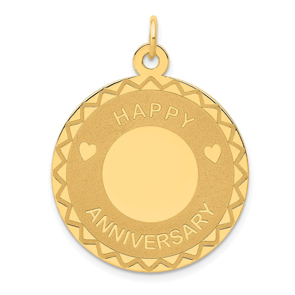 14k Yellow Gold HAPPY ANNIVERSARY Charm Pendant