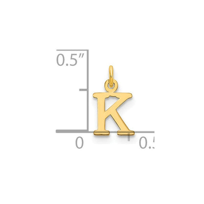 14k Yellow Gold Cutout Letter K Initial Pendant