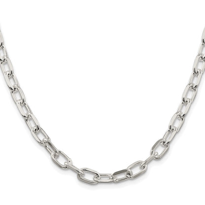 Sterling Silver 6.65mm Diamond-cut Long Link Cable Chain Necklace 20"