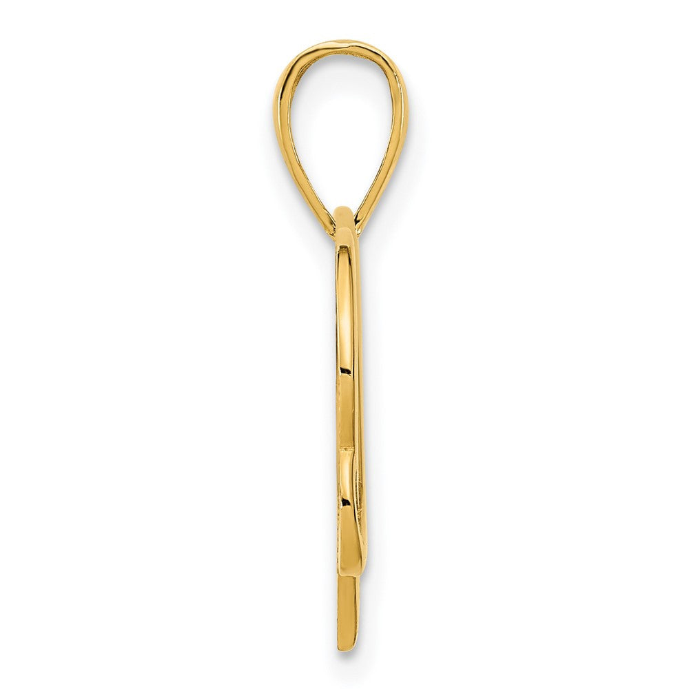 14k Yellow Gold Fancy Heart Pendant
