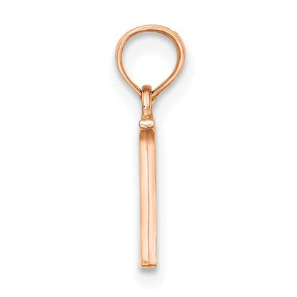 14K Rose Gold Polished Block Letter N Initial Pendant
