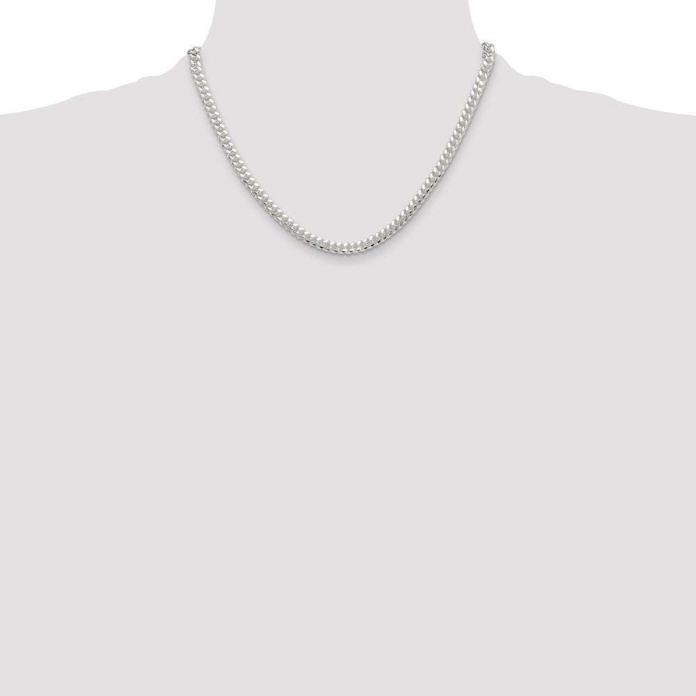 Sterling Silver Polished 5.7mm Domed Curb Chain Necklace 18"