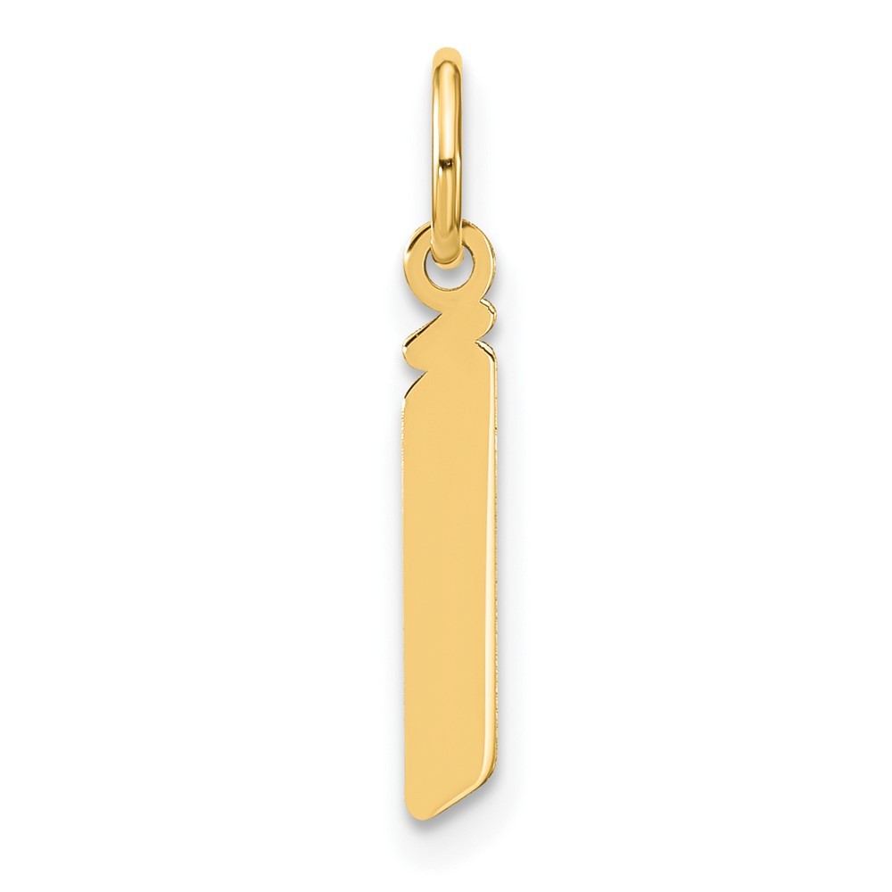 14k Yellow Gold Lowercase Letter J Initial Pendant
