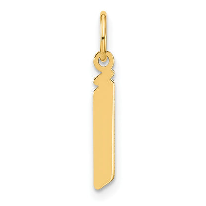 14k Yellow Gold Lowercase Letter J Initial Pendant