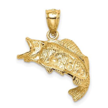 14k Yellow Gold Fish Pendant