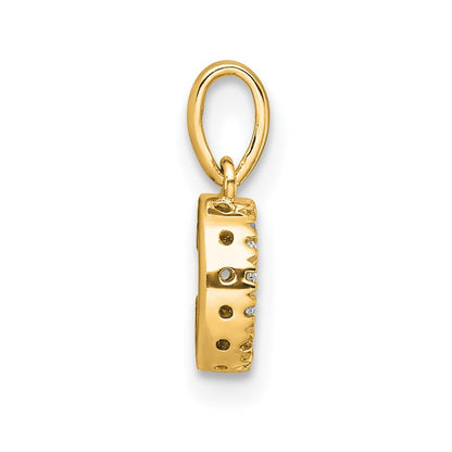 14k Yellow Gold Diamond Letter C Initial with Bail Pendant