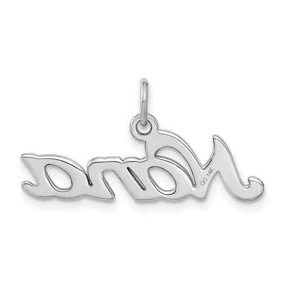 14k White Gold Satin NANA Charm Pendant