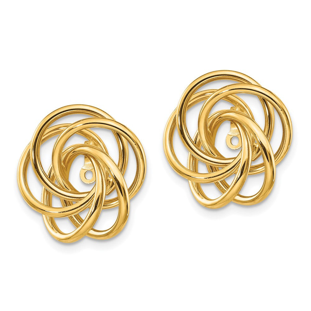 14k Yellow Gold Polished Love Knot Earring Jackets