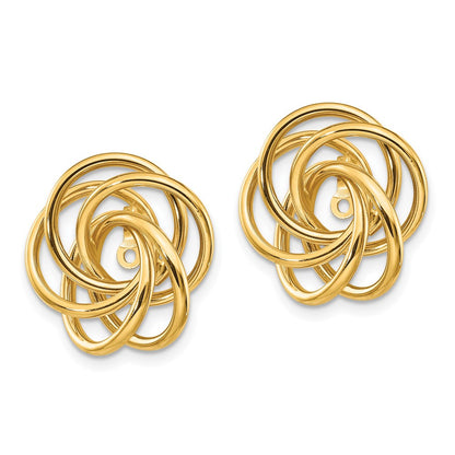 14k Yellow Gold Polished Love Knot Earring Jackets
