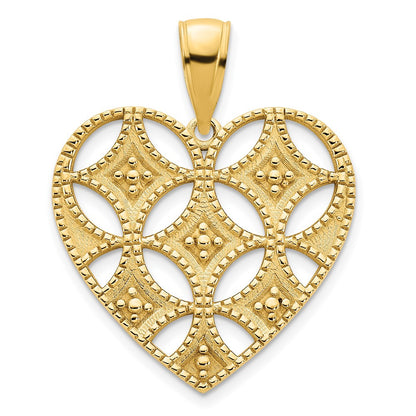 14k Yellow Gold Fancy Heart Pendant