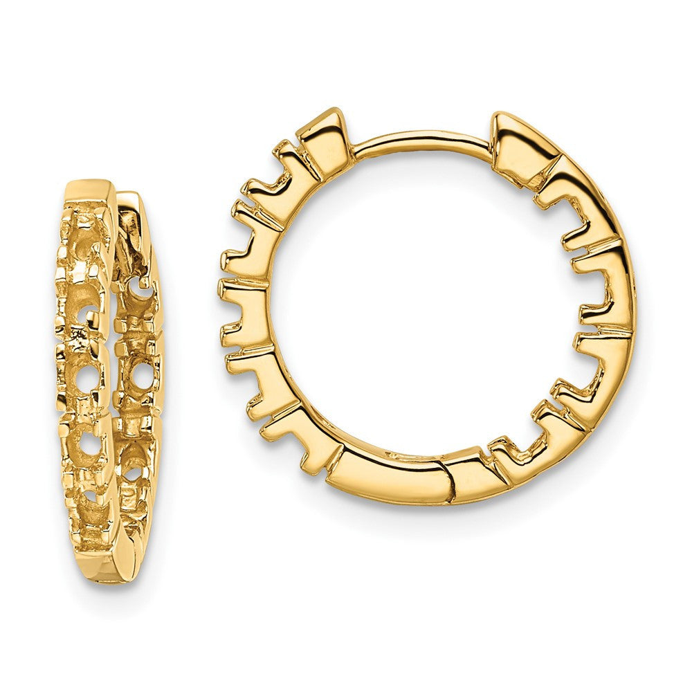 14k Yellow Gold Diamond Hinged Hoops Mountings