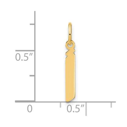 14k Yellow Gold Lowercase Letter J Initial Pendant