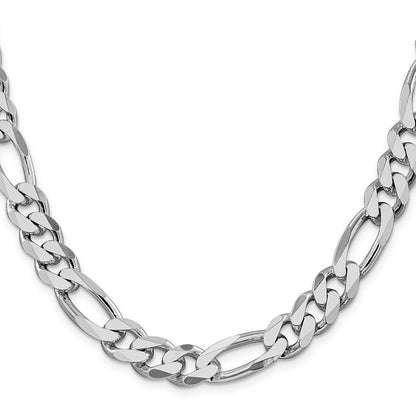 Sterling Silver Rhodium-plated 10.75mm Figaro Chain Necklace 20"