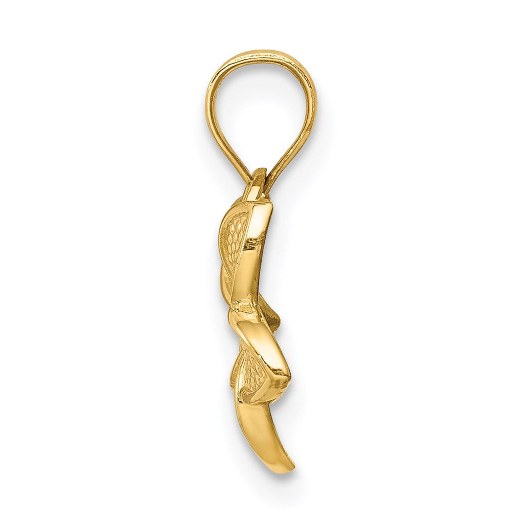 14k Yellow Gold Polished Plumeria Pendant