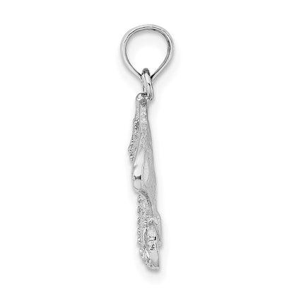 14k White Gold Stingray Charm Pendant