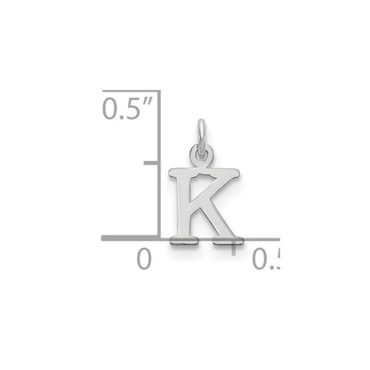 14k White Gold Cutout Letter K Initial Pendant
