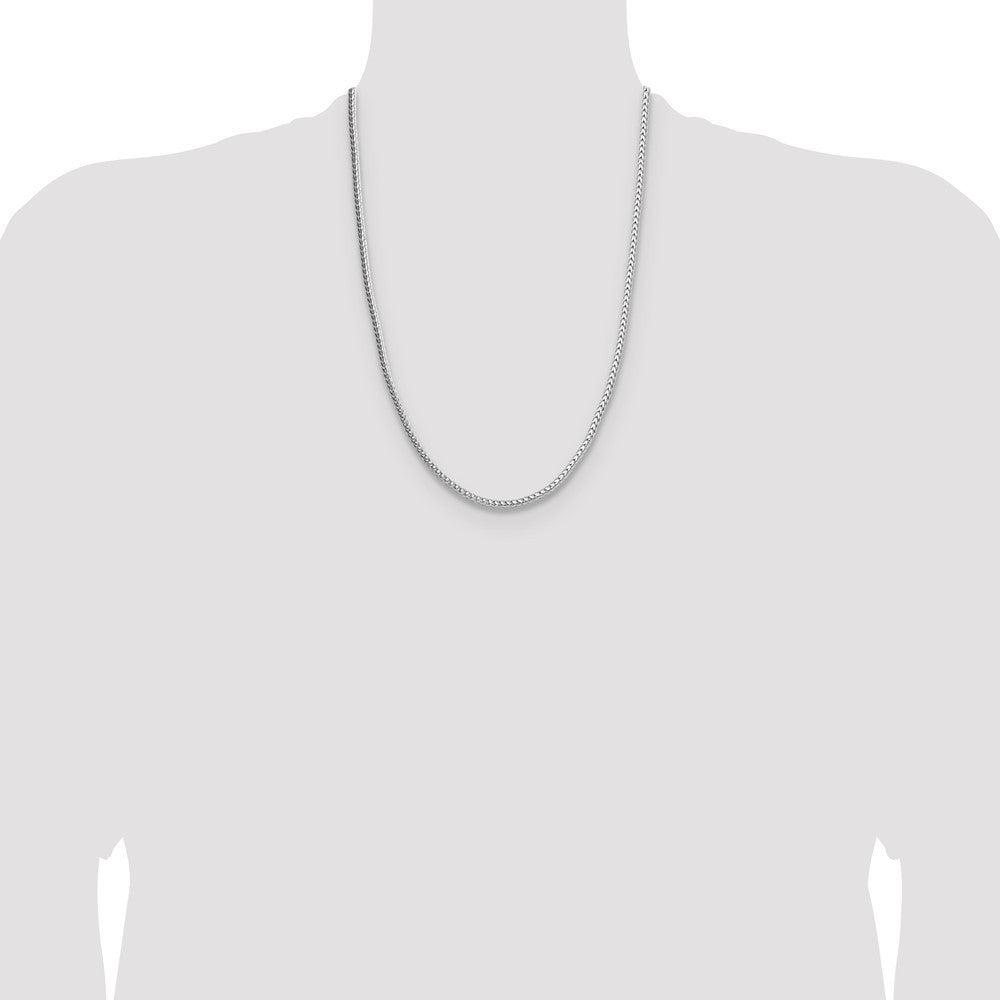 Sterling Silver 3.4mm Diamond-cut Round Franco Chain Necklace 24"