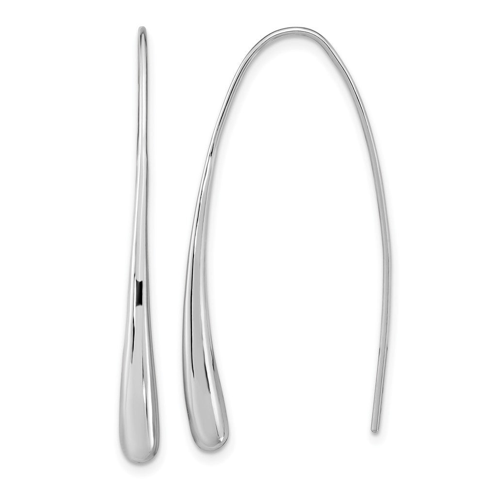 Sterling Silver Rh-Plated Polished Tear Threader