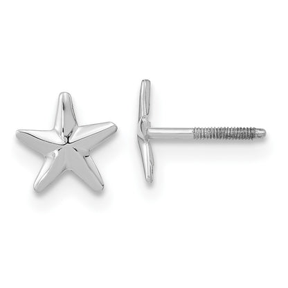 14k White Gold Madi K Screwback Star Stud Earrings