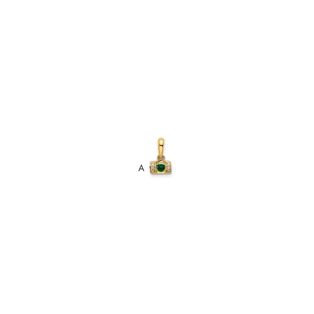 14k Yellow Gold Family Jewelry Diamond Semi-Set Pendant