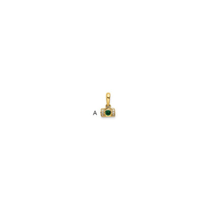 14k Yellow Gold Family Jewelry Diamond Semi-Set Pendant