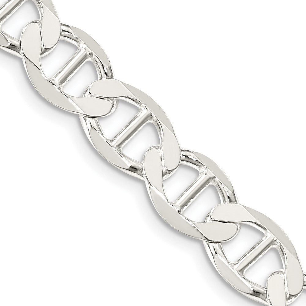 Sterling Silver 8.9mm Flat Anchor Chain Necklace 18"