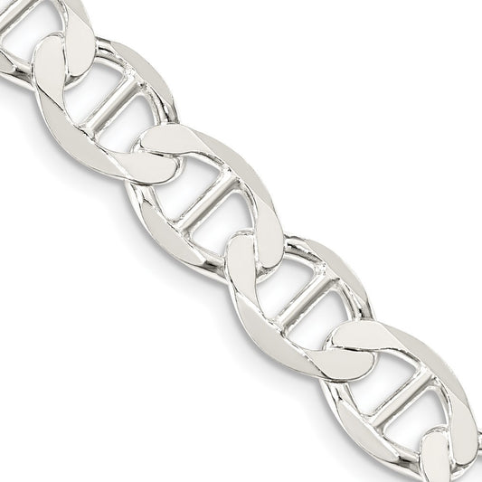 Sterling Silver 8.9mm Flat Anchor Chain Necklace 18"