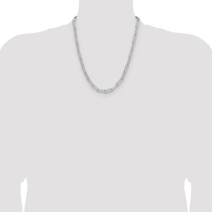 Sterling Silver Rhodium-plated Polished 5.5mm Paperclip Chain Necklace 22"