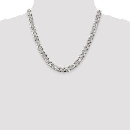 Sterling Silver 9.3mm Pav� Curb Chain Necklace 20"