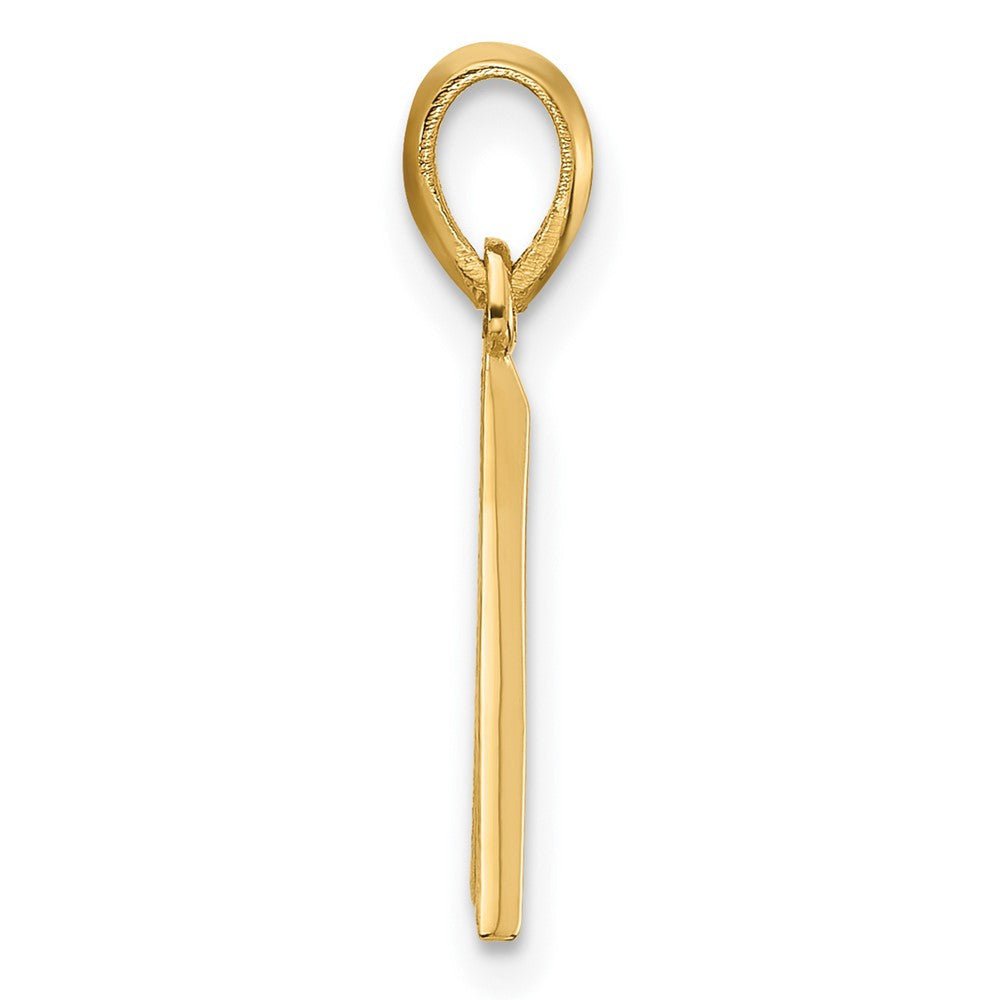 14k Yellow Gold Fancy Letter A Initial Pendant