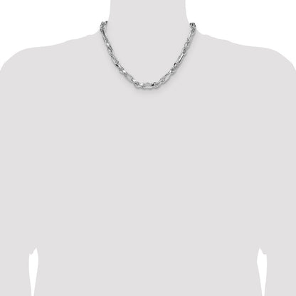 Sterling Silver 7mm Diamond-Cut Figarope Chain Necklace 18"