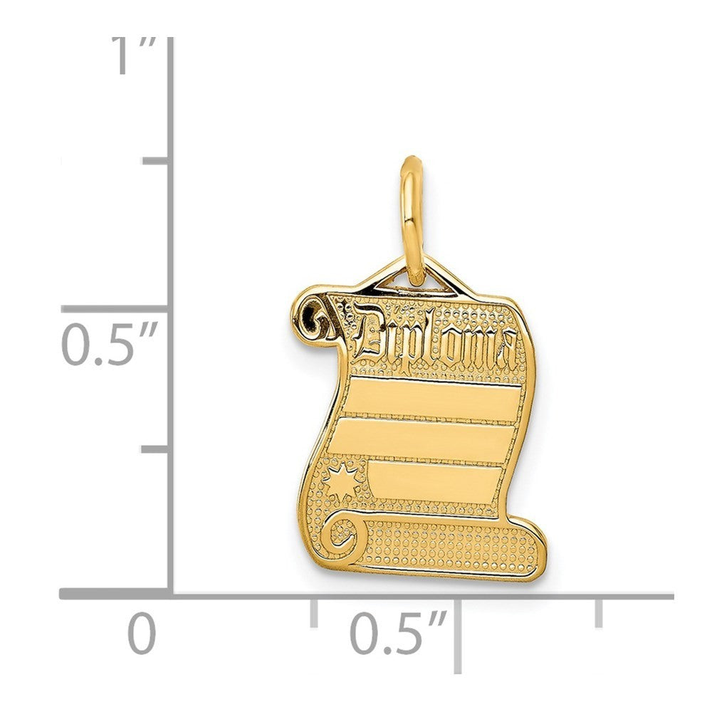 14k Yellow Gold DIPLOMA Charm Pendant