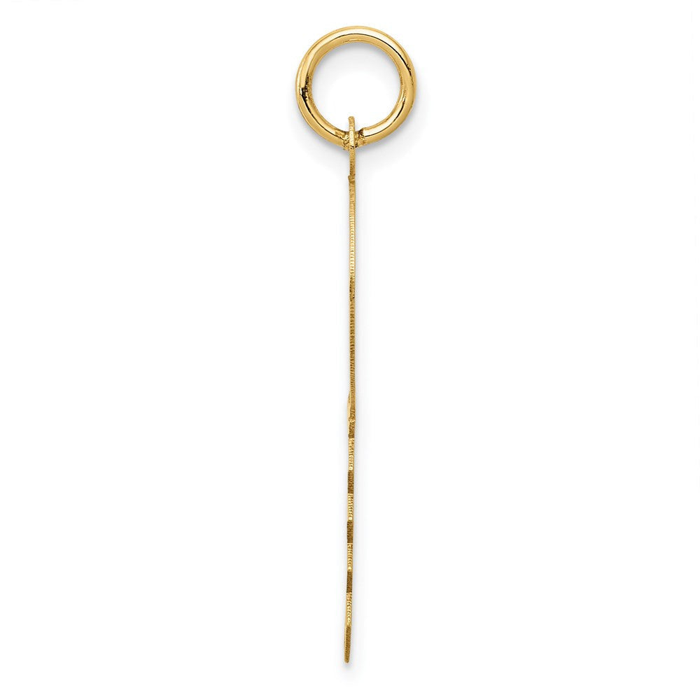 14k Yellow Gold Polished and Satin Hearts Flat Key Charm Pendant