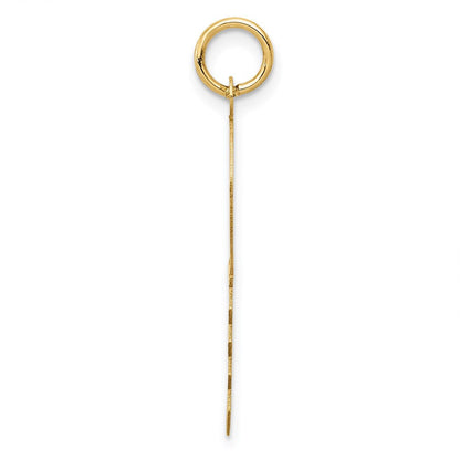 14k Yellow Gold Polished and Satin Hearts Flat Key Charm Pendant