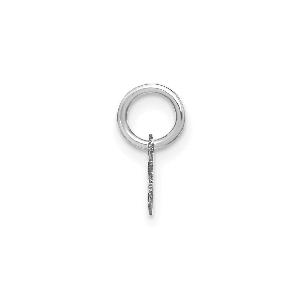 14k White Gold Lower case Letter O Initial Charm Pendant