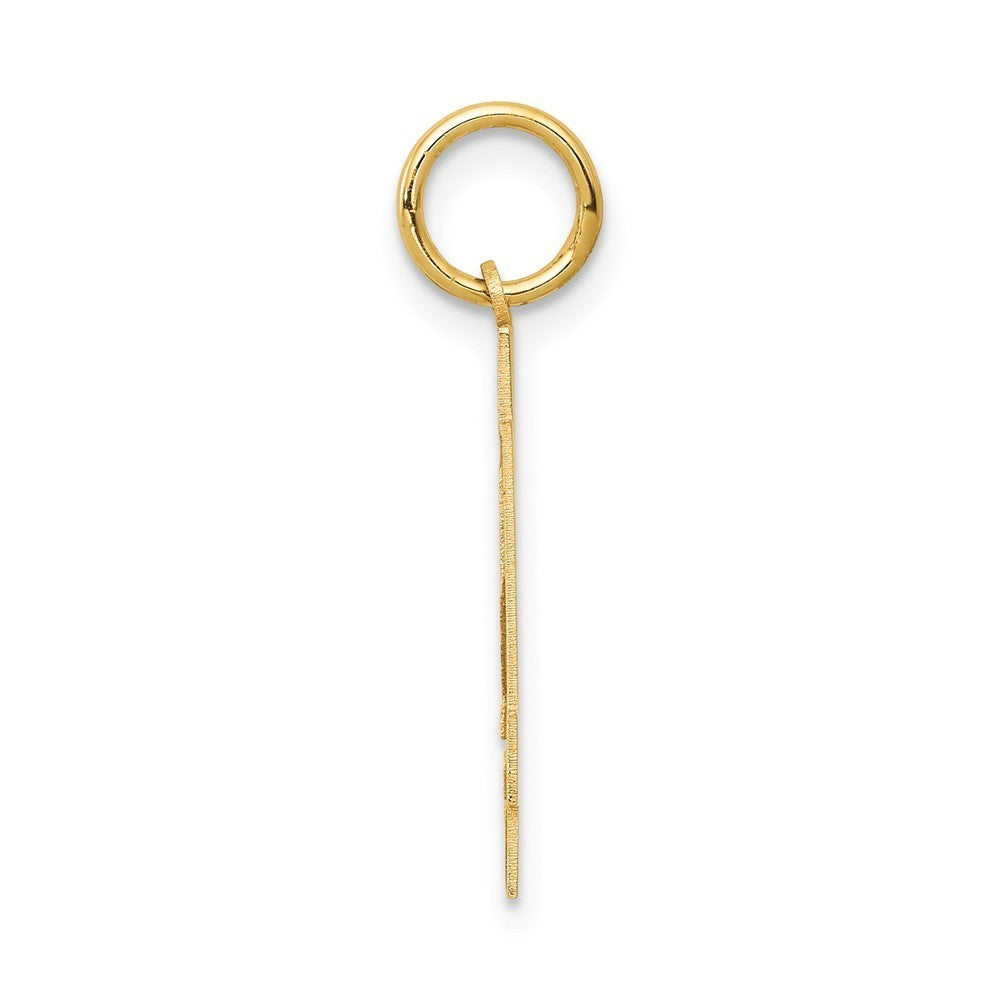 14k Yellow Gold Medium Satin Number 34 Charm Pendant