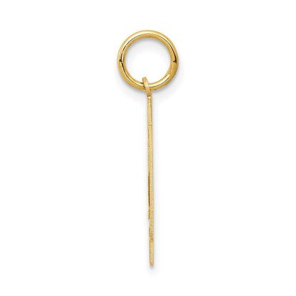14k Yellow Gold Medium Satin Number 34 Charm Pendant