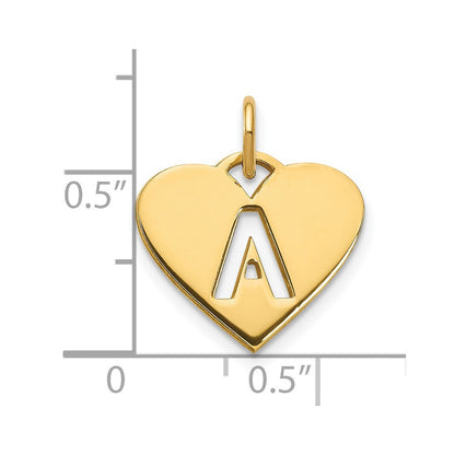 14k Yellow Gold Initial Letter A Initial Charm Pendant