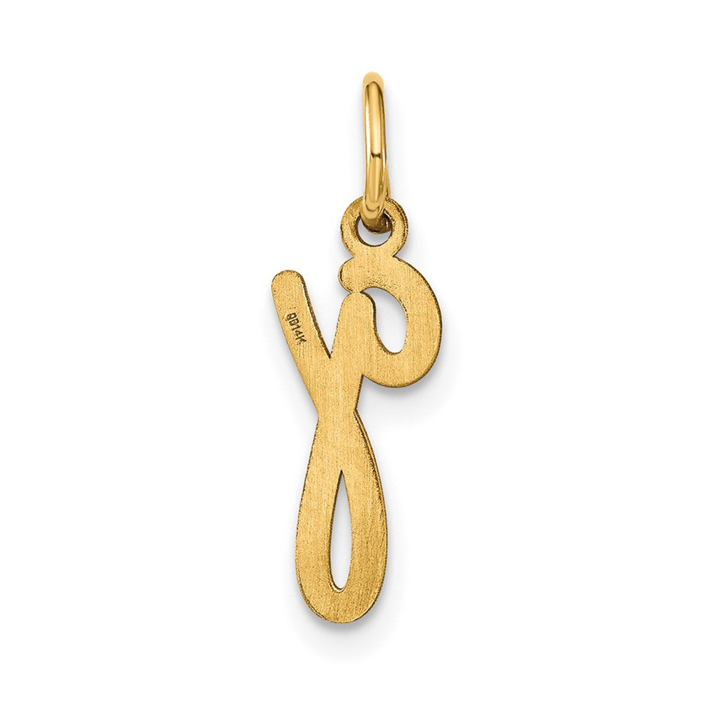 14k Yellow Gold Lower case Letter G Initial Charm Pendant