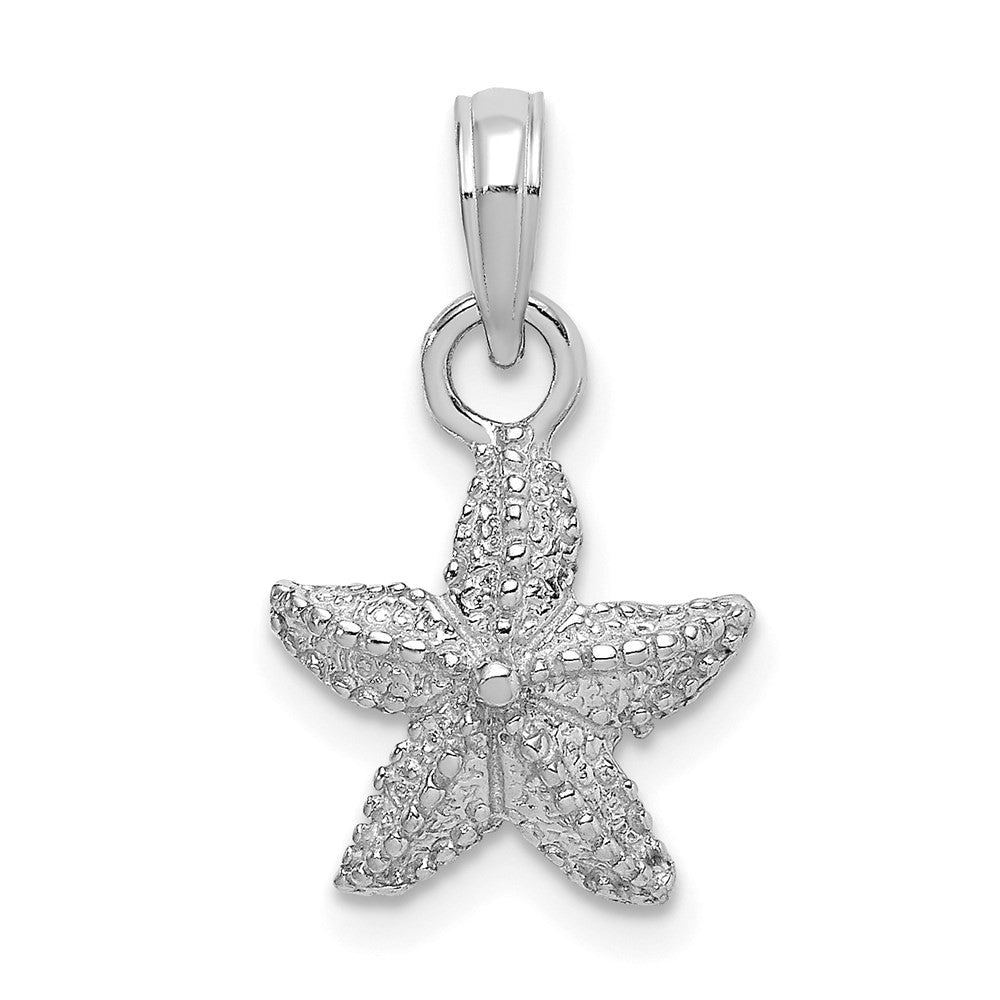 14k White Gold Starfish Charm Pendant