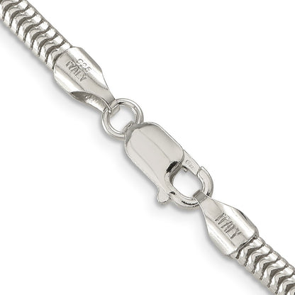 Sterling Silver 4mm Round Snake Chain Necklace 28"