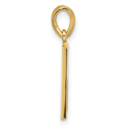 14k Yellow Gold Fancy Letter R Initial Pendant