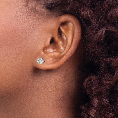 14k White Gold  1.00ct. I2 K-L Diamond Stud Push-on Earrings