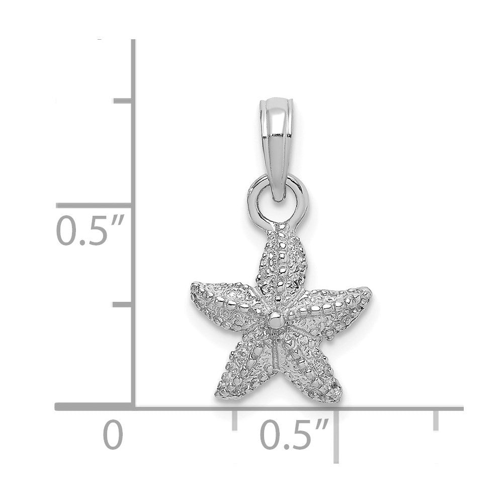 14k White Gold Starfish Charm Pendant