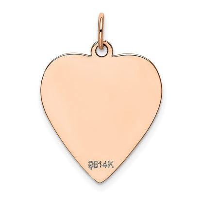 14K Rose Gold Polished Heart Shaped Disc Pendant