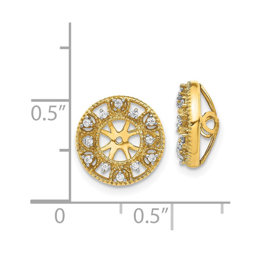 14k Yellow Gold Fancy Diamond Earring Jackets
