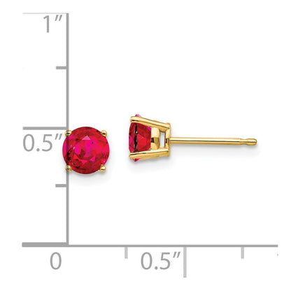 14k Yellow Gold Ruby Stud Earrings